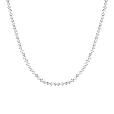 Round Cut Lab Grown Diamond Tennis Necklace