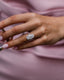 3.50 CT Oval Cluster Halo & Pave Moissanite Engagement Ring - crownmoissanite