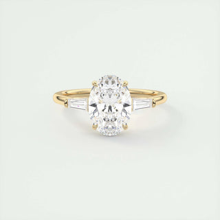 1.91 CT Oval Cut Three Stone Moissanite Engagement Ring - crownmoissanite