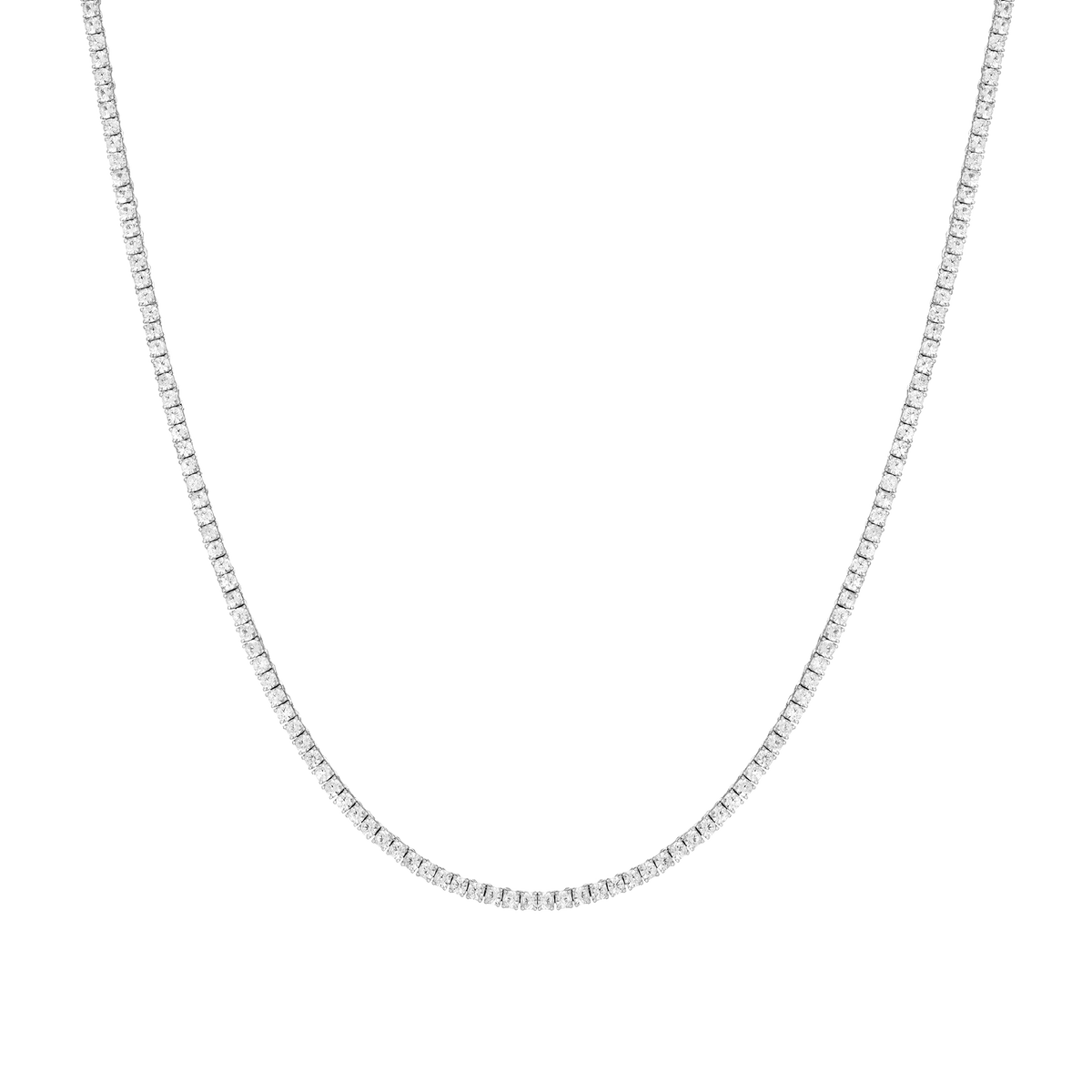 Round Cut Moissanite Diamond Tennis Necklace