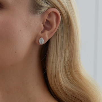 0.84 TCW Pear & Round Moissanite Diamond Stud Earrings