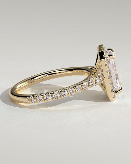 2.0 CT Radiant Cut Moissanite Halo Style Engagement Ring