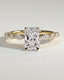 2.0 CT Radiant Cut Moissanite Pave Engagement Ring