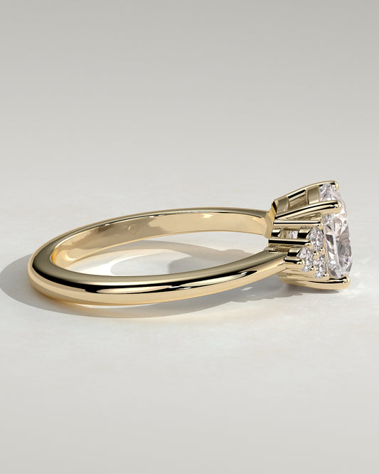 2.0 CT Cushion Cut Moissanite Cluster Engagement Ring