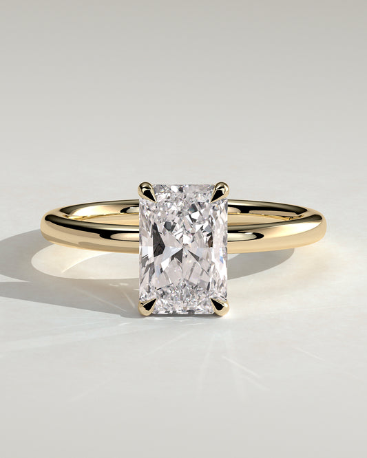 2.0 CT Radiant Cut Moissanite Hidden Halo Engagement Ring