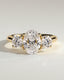 2.0 CT Oval Cut Moissanite Three Stone Engagement Ring