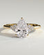 2.0 CT Pear Cut Moissanite Cluster Engagement Ring