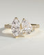 3.30 CT Marquise & Pear Cut Moissanite Two Stone & Pave Engagement Ring