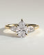 2.0 CT Pear Cut Moissanite Three Stone Engagement Ring