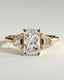 2.0 CT Radiant Cut Moissanite Three Stone Engagement Ring
