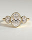 2.0 CT Oval Cut Moissanite Three Stone Engagement Ring