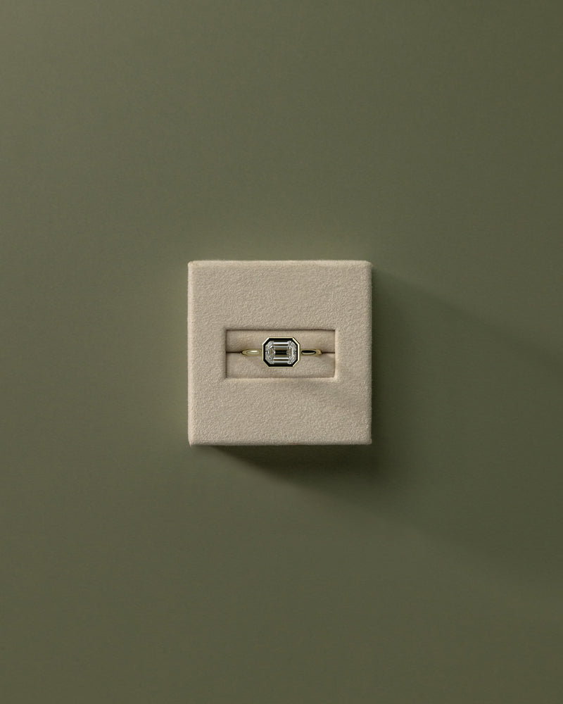 2.0 CT Emerald Cut Moissanite Bezel Engagement Ring