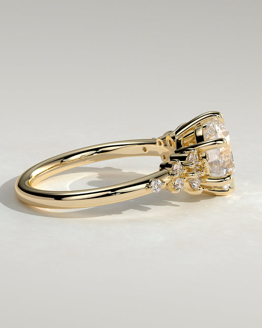 2.0 CT Round Cut Moissanite Cluster Engagement Ring