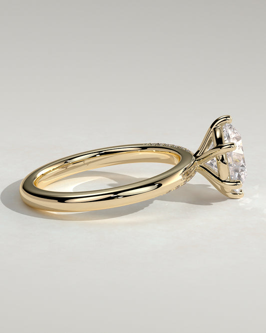 2.0 CT Round Cut Moissanite Unique Pave Engagement Ring