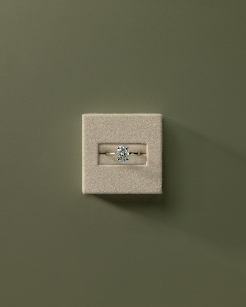 2.0 CT Oval Cut Moissanite Hidden Halo Engagement Ring