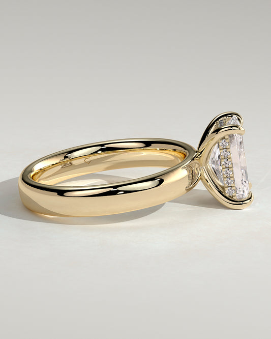 2.0 CT Radiant Cut Moissanite Hidden Halo Engagement Ring