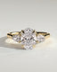 2.0 CT Oval Cut Moissanite Three Stone Engagement Ring