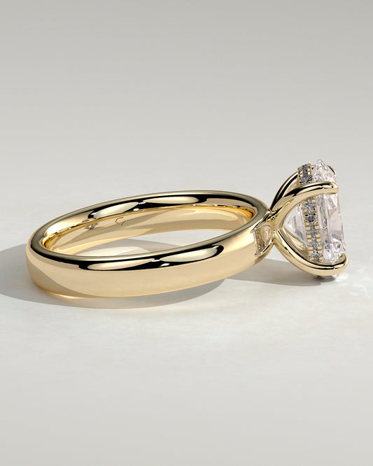 2.0 CT Oval Cut Moissanite Hidden Halo Engagement Ring