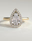 2.0 CT Pear Cut Moissanite Halo Engagement Ring