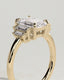 2.0 CT Emerald Cut Moissanite Five Stones Engagement Ring