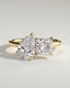 3.30 CT Pear&Princess Cut Moissanite Two Stone Engagement Ring