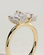 2.0 CT Pear & Emerald Cut Moissanite Two Stone  Engagement Ring