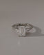 2.0 CT Emerald Cut Moissanite Three Stone & Pave Engagement Ring