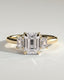 2.0 CT Emerald Cut Moissanite Three Stone Engagement Ring