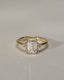 2.0 CT Emerald Cut Moissanite Cluster Engagement Ring
