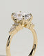 2.0 CT Elongated Cushion Cut Moissanite Cluster Engagement Ring