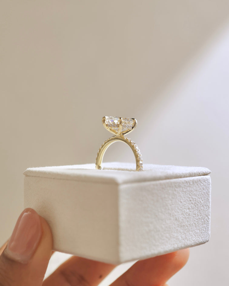 2.0 CT Marquise Cut Moissanite Pave Engagement Ring