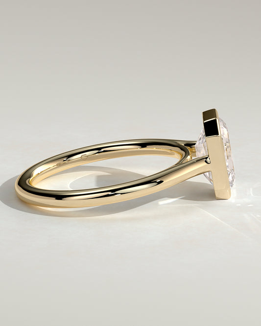 2.0 CT Emerald Cut Moissanite Bezel Style Engagement Ring