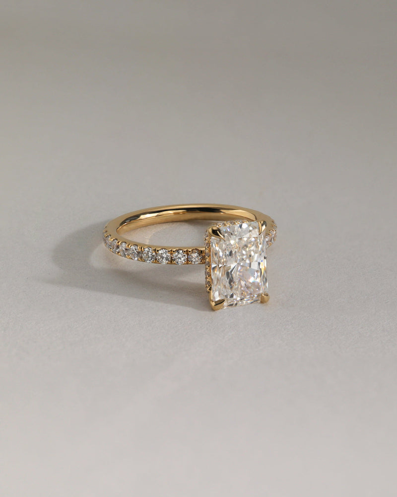 2.0 CT Radiant Cut Moissanite Pave & Hidden Halo Engagement Ring