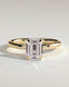 2.0 CT Emerald Cut Moissanite Hidden Halo Engagement Ring