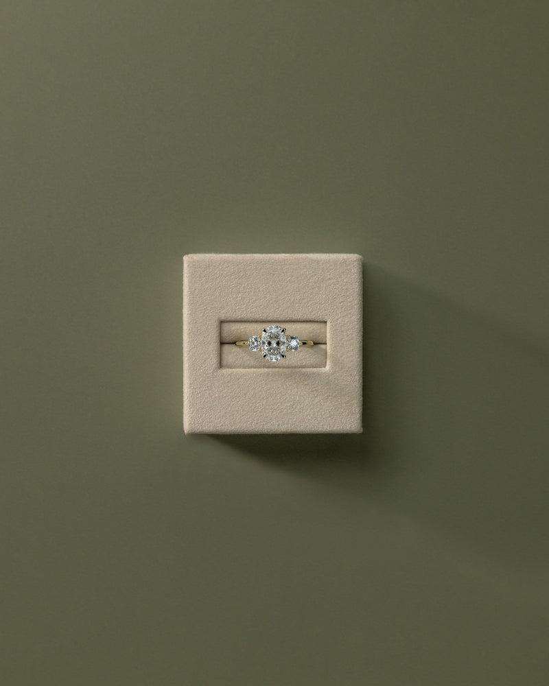 2.0 CT Elongated Cushion Cut Moissanite Three Stone Engagement Ring