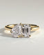3.30 CT Pear & Emerald Cut Moissanite Two Stone Engagement Ring