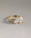 3.30 CT Pear & Emerald Cut Moissanite Two Stone Engagement Ring