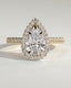 2.0 CT Pear Cut Moissanite Halo Engagement Ring