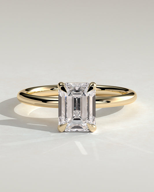 2.0 CT Emerald Cut Moissanite Solitaire Engagement Ring