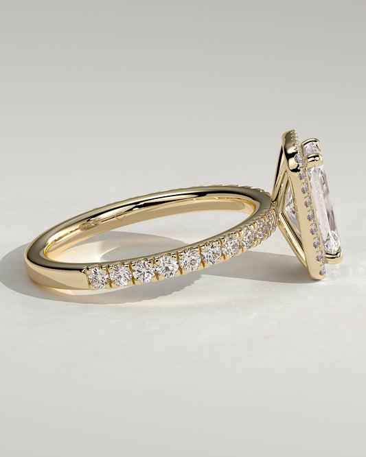 2.0 CT Radiant Cut Moissanite Halo Engagement Ring