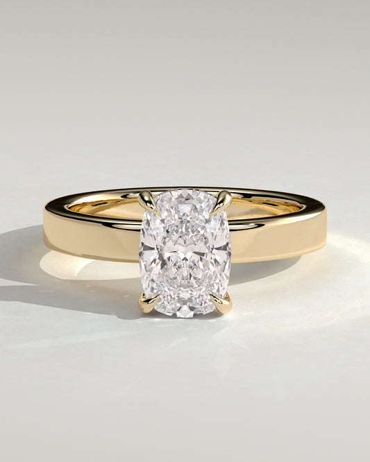 2.0 CT Elongated Cushion Cut Moissanite Solitaire Engagement Ring