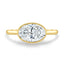 2.0 CT East West Oval Cut Moissanite Bezel Solitaire Engagement Ring