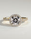 2.0 CT Cushion Cut Moissanite Halo with Pavé Engagement Ring