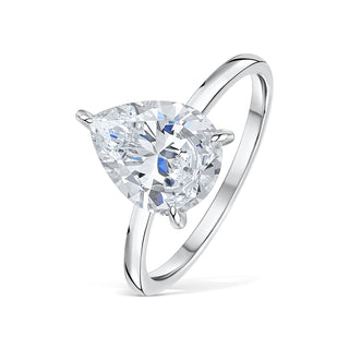 1.33 CT Pear Moissanite Diamond Hidden Halo Engagement Ring - crownmoissanite