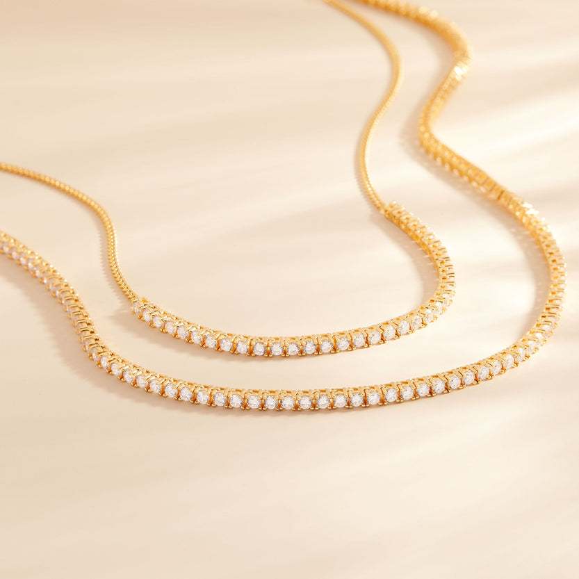 Round Cut Moissanite Diamond Tennis Necklace