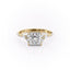 2.08 CT Princess Cut Cluster Moissanite Engagement Ring - crownmoissanite