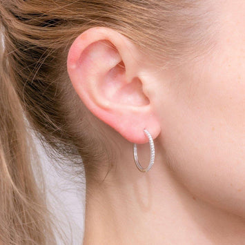 0.42 TCW Round Moissanite Hoop Earrings - crownmoissanite