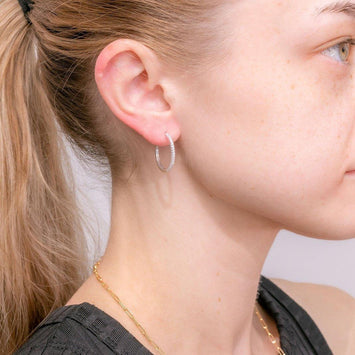 0.42 TCW Round Moissanite Hoop Earrings - crownmoissanite