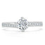 0.75 CT Round Cut Solitaire Bypass Pave Moissanite Engagement Ring - crownmoissanite