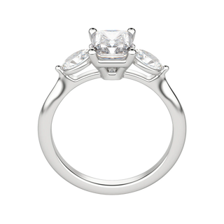 1.67 CT Radiant Moissanite Diamond Three Stones Engagement Ring - crownmoissanite